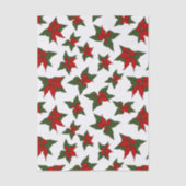 クリスマスの赤い花の植物画 薄葉紙 (正面)