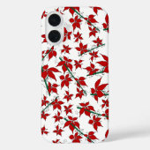 クリスマスの赤い花の植物画 Case-Mate iPhoneケース (裏面)