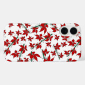クリスマスの赤い花の植物画 Case-Mate iPhoneケース (裏面 (横))