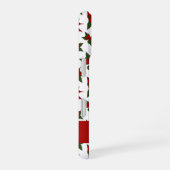 クリスマスの赤い花の植物画 iPhone 16ケース (右側面)