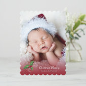 クリスマスの赤い透明物の写真の休日カード シーズンカード (スタンド正面)