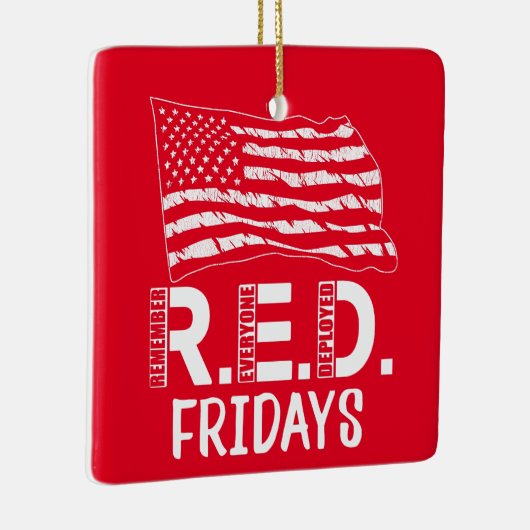 クリスマスの赤い金曜日に誰もが展開したことを覚えておく セラミックオーナメント (右)