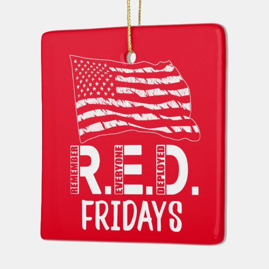 クリスマスの赤い金曜日に誰もが展開したことを覚えておく セラミックオーナメント (左)