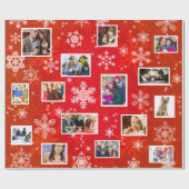 クリスマスの赤い雪片15のお気に入りのな家族写真 ラッピングペーパー (フラット)