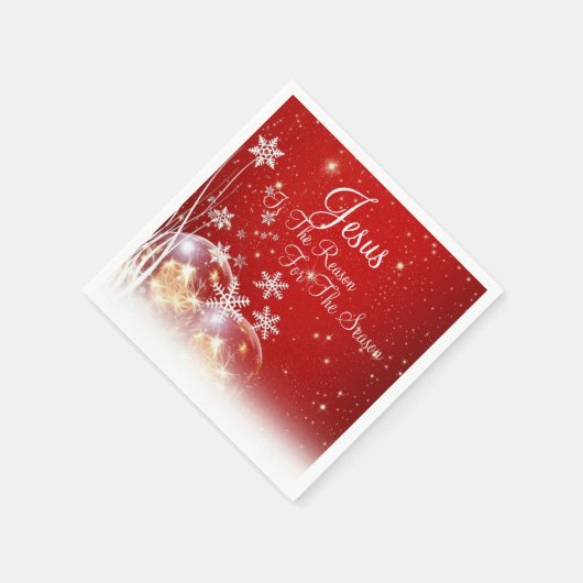 クリスマスの赤が季節の理由はイエスだ スタンダードカクテルナプキン (角)