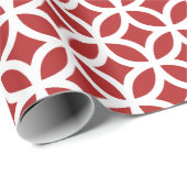 クリスマスの赤く幾何学的なパターン包装紙 ラッピングペーパー (ロールコーナー)