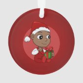 クリスマスの赤ちゃんのキャラクター オーナメント (裏面)