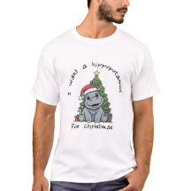 クリスマスの赤ちゃんカバのTシャツ
