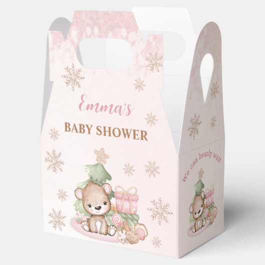 クリスマスの赤ちゃんシャワーお願いボックスを待つことができる フェイバーボックス (オープン)