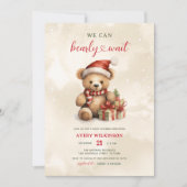 クリスマスの赤ちゃんシャワーを待つのかわいい 招待状 (正面)