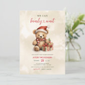 クリスマスの赤ちゃんシャワーを待つのかわいい 招待状 (スタンド正面)