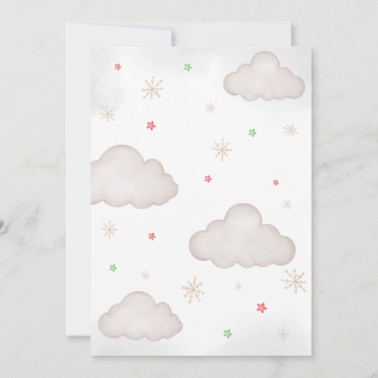 クリスマスの赤ちゃんシャワーを心待ちにできる 招待状 (裏面)