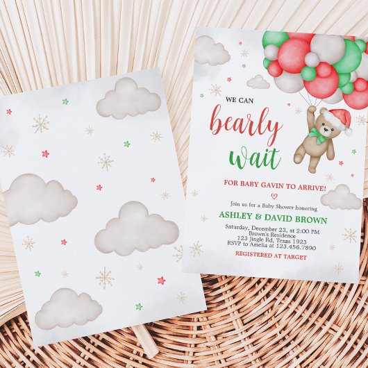クリスマスの赤ちゃんシャワーを心待ちにできる 招待状