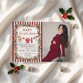 クリスマスの赤ちゃんシャワー写真 招待状