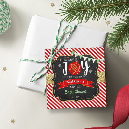 クリスマスの赤ちゃんシャワー「喜びの小さな束」 フェイバータグ