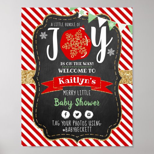 クリスマスの赤ちゃんシャワー「喜びの小さな束」 ポスター (正面)