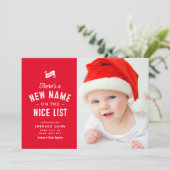 クリスマスの赤ちゃん かわいい2枚の写真 シーズンカード (スタンド正面)