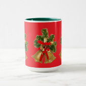 クリスマスの赤とホリデーグリーン マグカップ (中央)
