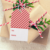 クリスマスの赤と白のキャンディケーン ストライプ ギフトタグ