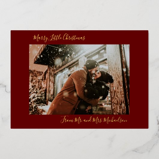 クリスマスの赤と結婚する 箔シーズンカード (正面)