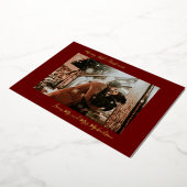 クリスマスの赤と結婚する 箔シーズンカード (回転した状態)