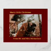 クリスマスの赤と結婚する 箔シーズンポストカード (正面)