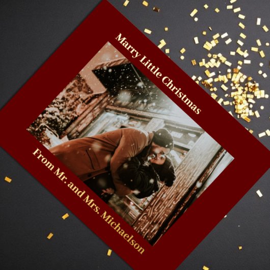 クリスマスの赤と結婚する 箔シーズンポストカード