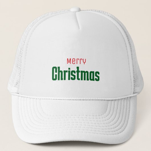 クリスマスの赤と緑のエレガントな名入れ キャップ (正面)