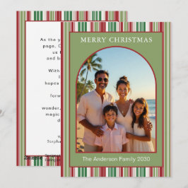クリスマスの赤と緑のストライプアーチ1枚の写真 シーズンカード