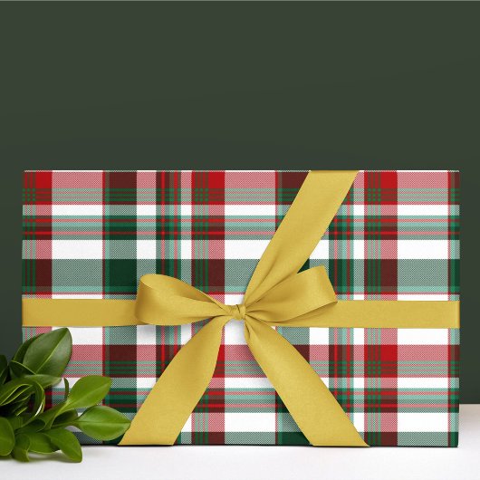 クリスマスの赤と緑のチェック柄 薄葉紙