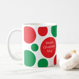 クリスマスの赤と緑のドット コーヒーマグカップ