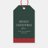 クリスマスの赤と緑のホリデーギフトタグ パーソナライズ ギフトタグ (正面)
