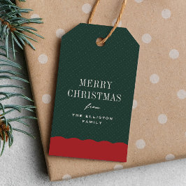 クリスマスの赤と緑のホリデーギフトタグ パーソナライズ ギフトタグ