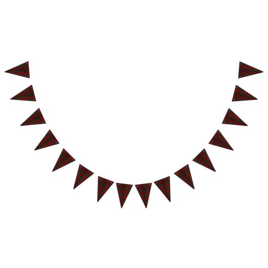 クリスマスの赤の格子縞 バンティングフラッグ (全)