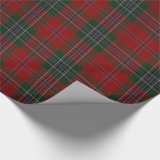 クリスマスの赤の格子縞 ラッピングペーパー (角)