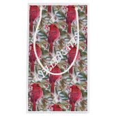 クリスマスの赤の(鳥)ショウジョウコウカンチョウ スモールペーパーバッグ (正面)