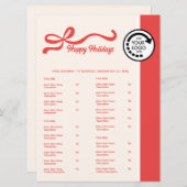 クリスマスの赤を基調にしたレストランのテイクアウトメニュー メニュー (正面/裏面)