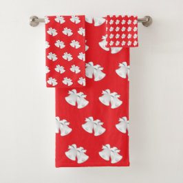 クリスマスの赤を繰り返結婚すホリデーベル バスタオルセット