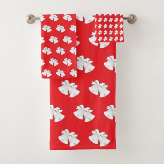 クリスマスの赤を繰り返結婚すホリデーベル バスタオルセット (インサイチュ)