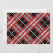 クリスマスの赤ベージュタータンチェックの格子模様のフォトカード シーズンカード (裏面)