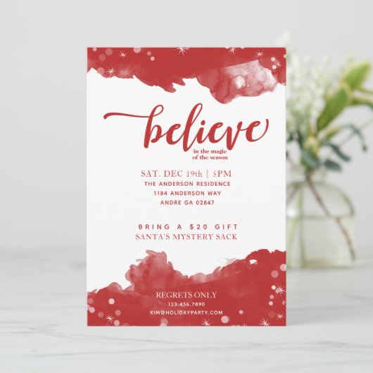 クリスマスの赤信じと白の輝き 招待状 (スタンド正面)