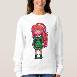 クリスマスの赤毛の女の子スウェットシャツ スウェットシャツ