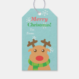 クリスマスの赤鼻のトナカイギフトタグ ギフトタグ