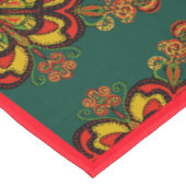 クリスマスの赤、緑、金ゴールドタペストリーパターン テーブルクロス (アングル)