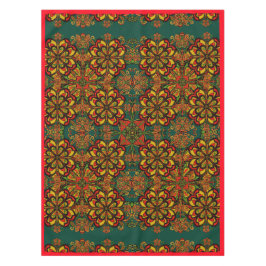 クリスマスの赤、緑、金ゴールドタペストリーパターン テーブルクロス