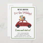クリスマスの車のクリスマスプレゼントに移動する 案内ポストカード (正面/裏面)