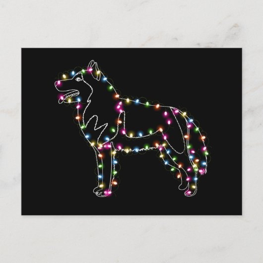 クリスマスの軽いハスキーな恋人のメリークリスマス ポストカード (正面)