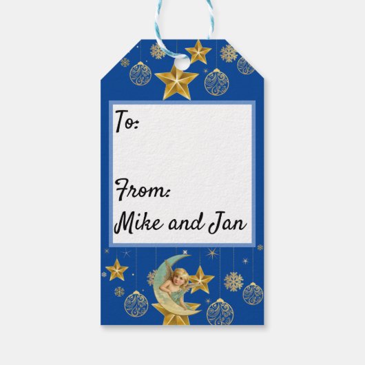 クリスマスの輝かしい歌の天使 ギフトタグ (裏面)