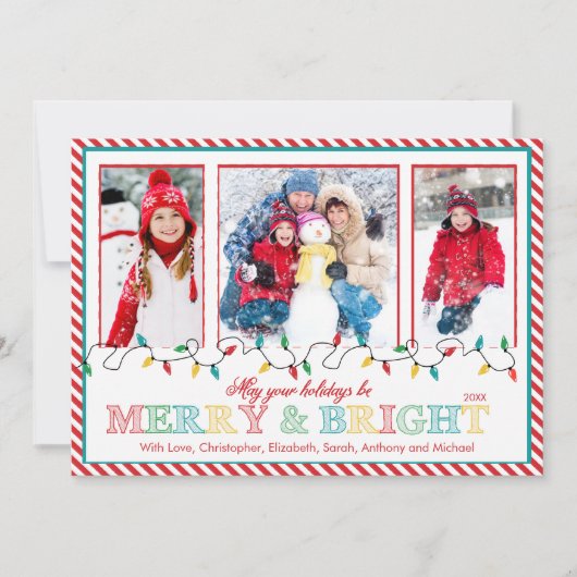 クリスマスの輝きと喜びの写真グリーティングカード3枚セット シーズンカード (正面)