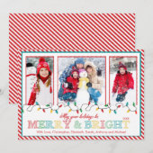 クリスマスの輝きと喜びの写真年賀状3枚セット シーズンカード (正面/裏面)